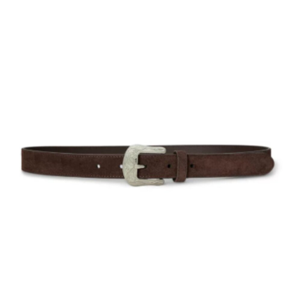 Lauren Ralph Lauren Tooled-Buckle Leather Belt Brown